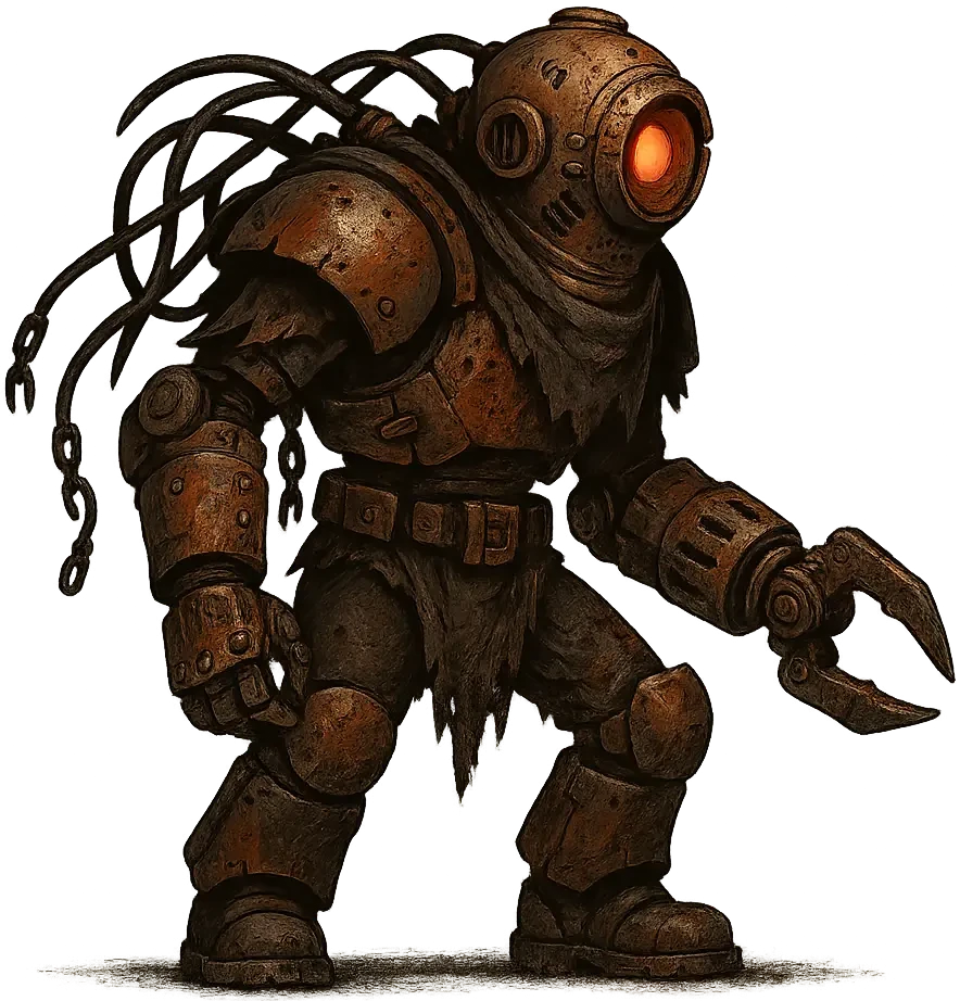 Iron Lung — diving-bell mechanoid with claw arm