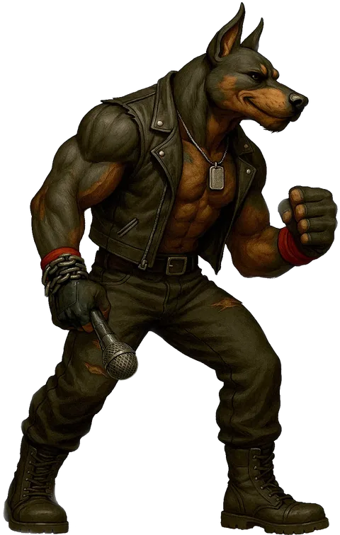 Slayer — lead dog with chain mic